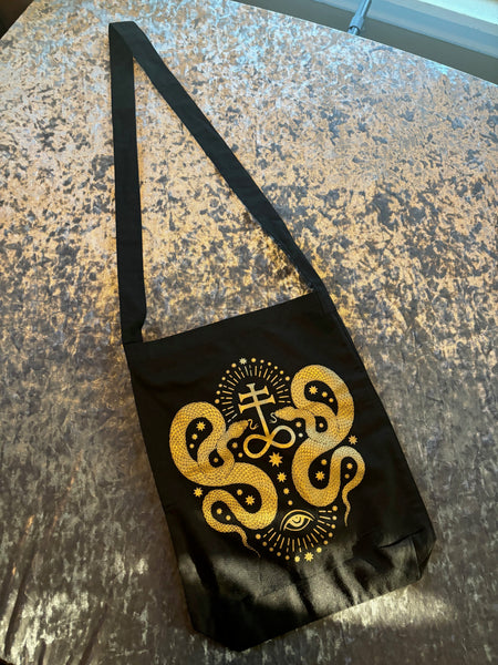 Golden Serpents Cross Body Tote