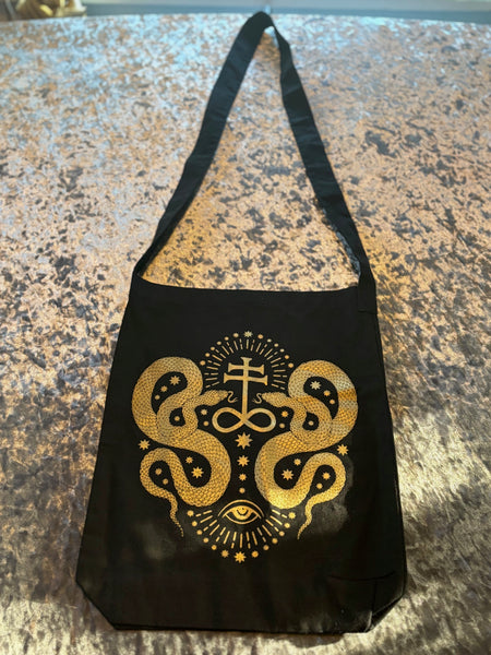 Golden Serpents Cross Body Tote